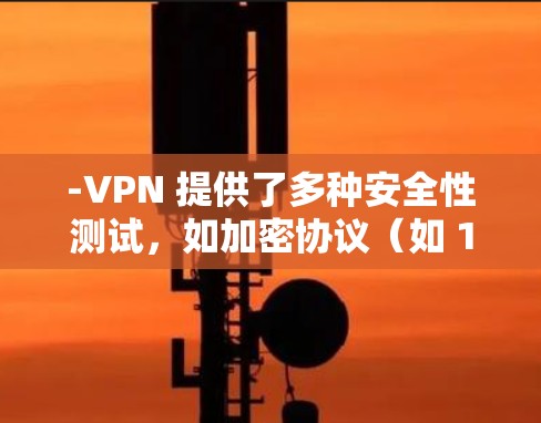 -VPN 提供了多种安全性测试,如加密协议(如 13,14,15 等)和行业认证